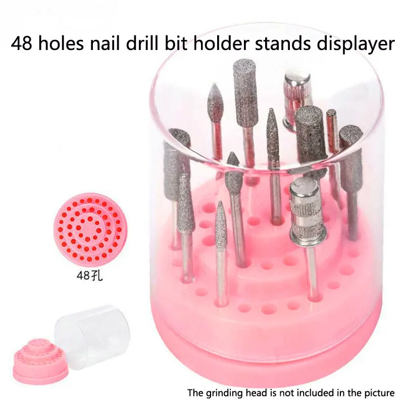 Новая шлифовка ногтей держатель сверла держатель акриловая крышка 48 Отверстие контейнер