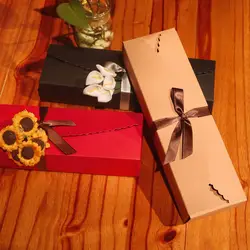 20 шт. Kraft бумага коробка конфет красный, черный, белый цвет подарочные коробки DIY шоколад упаковочные коробки для печенья мешок с лентой