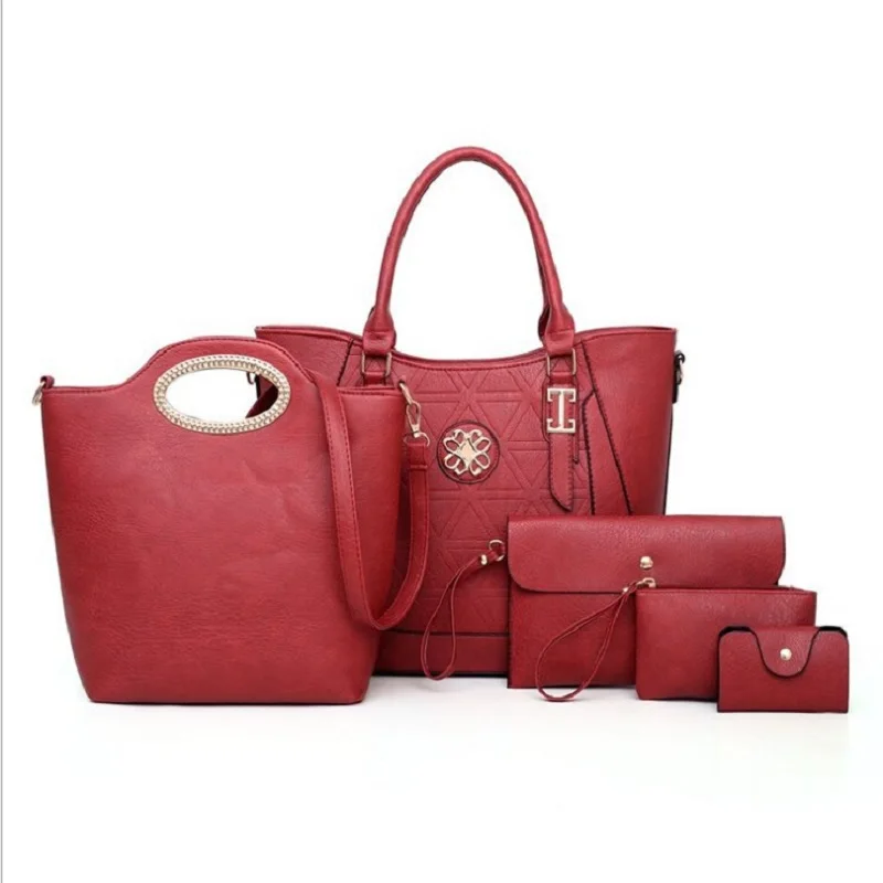 Women casual tote hand bags ladies set bags five pieces fashion travel  shoulder crossbody messenger day clutch sets bag 5pcs (0)