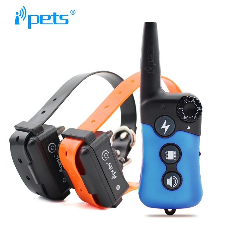 IPETS PET619 водонепроницаемый перезаряжаемый 300 м дистанционный ошейник для дрессировки собак Электрический шокирующий Вибрационный тренажер для собак - Цвет: For 2 Dog