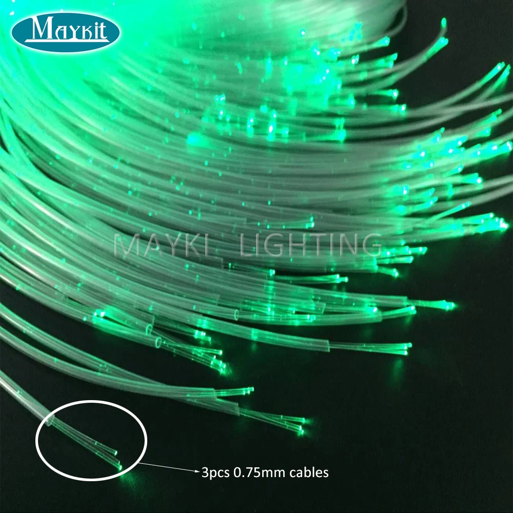 Maykit 450 м/Rl 3 шт. диаметр 0 75 мм Блестящий пластиковый оптоволоконный кабель для