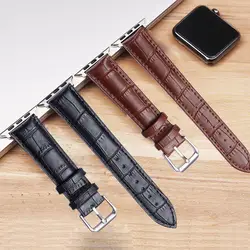 Замена из коровьей кожи браслет или ремешок для ручных часов Apple кожаный браслет для IWatch серии 1/2/3/4 Apple Watch Band 38 мм 40 мм 42 мм 44 мм
