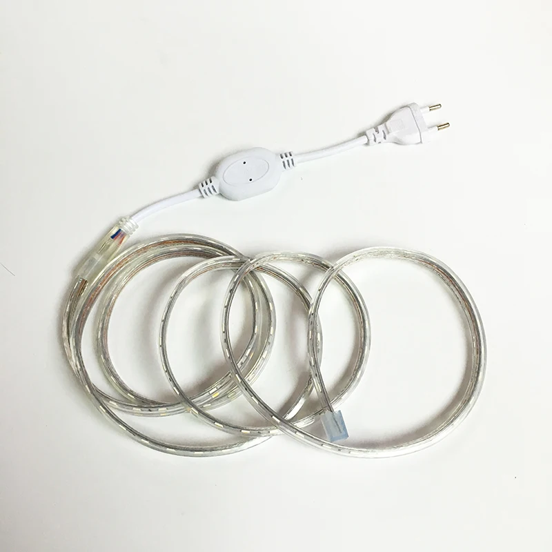 Waterproof SMD5050 led tape AC220V flexible led strip 60 ledsMeter outdoor garden lighting with EU plug