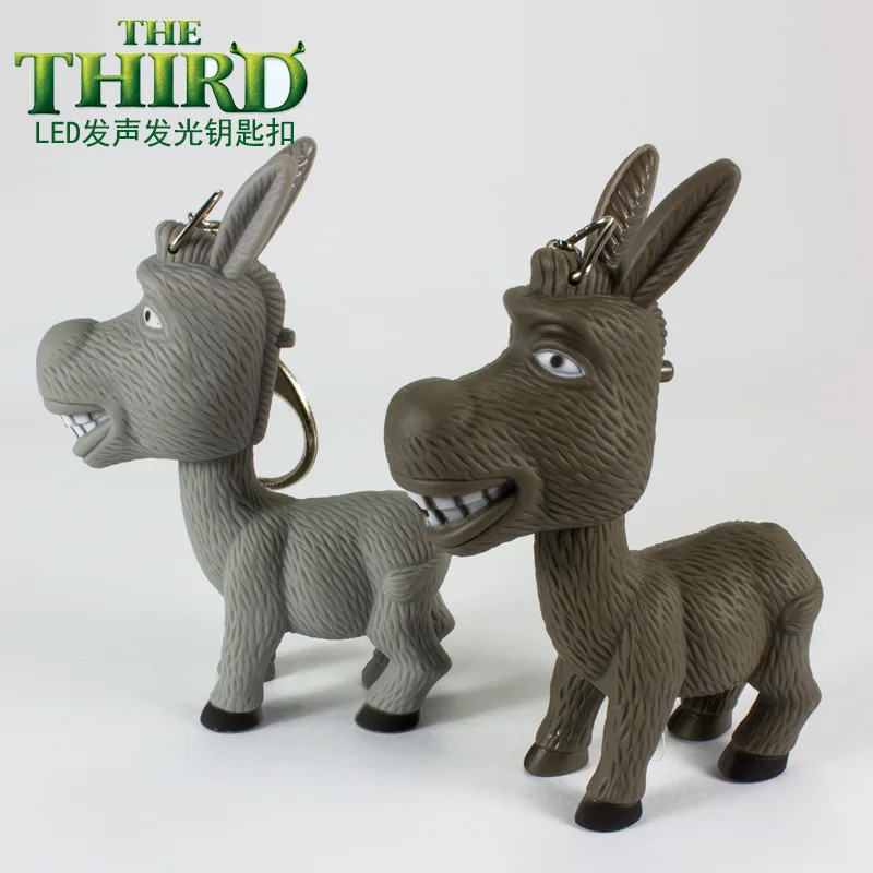 new cartoon donkey luminous key chain Creative animal font b flashlight b font font b led