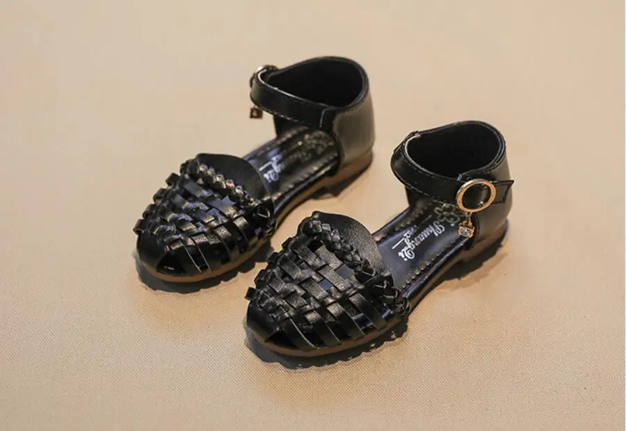 MHYONS/2019 г. детские вязаные открытые сандалии, размер 21-30, летняя пляжная обувь для маленьких девочек, сандалии-гладиаторы для девочек