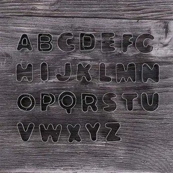 

26 English Alphabet Letters Numbers Stainless Steel Biscuit Mold Set Cookie Fruit And Vegetables Cutter Baking Tools