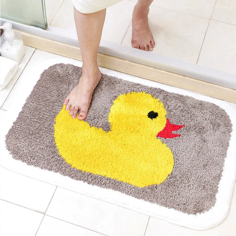 

kids lovely yellow duck cute door floor mat anti slip cotton bathroom Bedside Carpet Modern cartoon Mat design Nordic style
