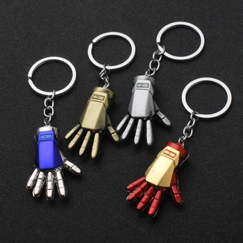 

20pcs/Lot Hot Marvel the Avengers 4 iron man glove keychain Infinity War Thanos model key chains women gift keyring