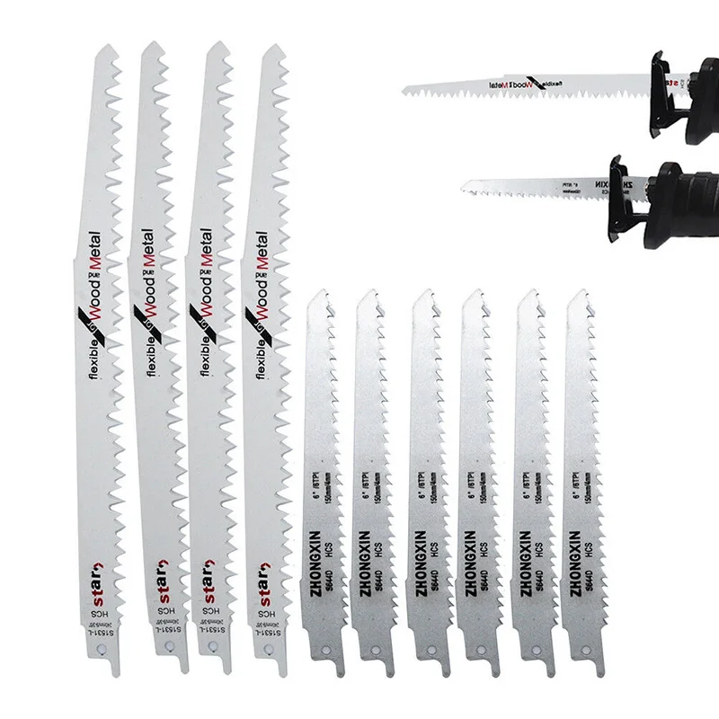 

New 6Pcs S644D+4Pcs S1531 Saber Saw Blades Tiger Saw for Wood Metal Cut NE