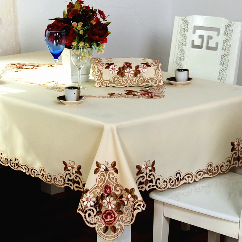Fashion Embroidery 220 Rustic Dining Table Cloth Runner Towel Fashion Embroidery 220 Rustic Dining Table Cloth Runner Towel Sets Square Rectangle Round Tabecover In Tablecloths From Home Garden On