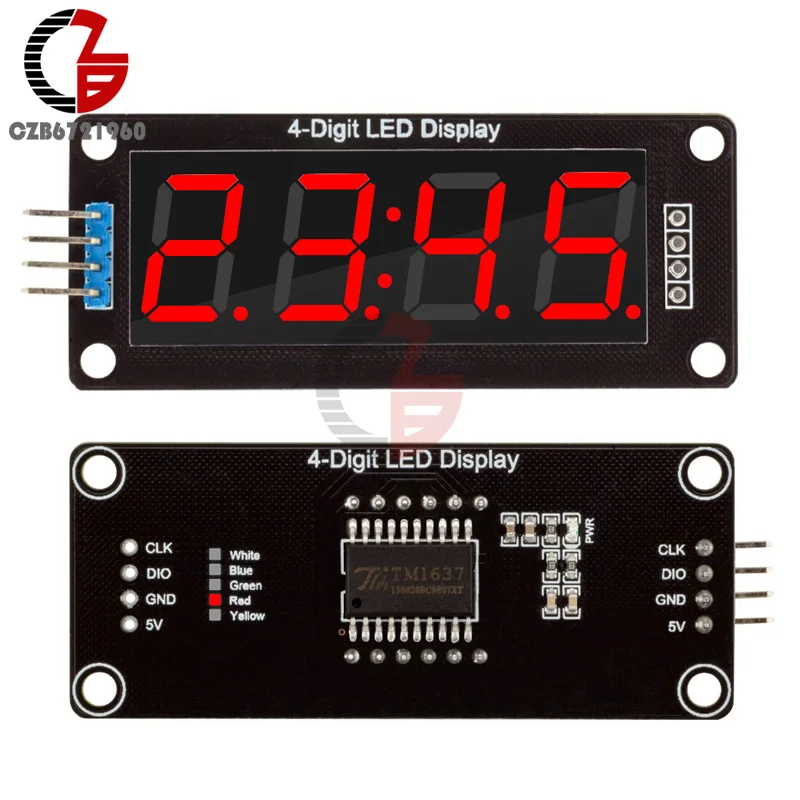 5 цветов TM1637 7-ми сегментный 4-разрядный 0,5" светодиодный Дисплей модуль часы цифровая трубка серийный драйвер платы для Arduino DIY Kit