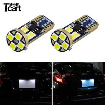 

Tcart 2pcs Auto Led Bulbs Car T10 3030 License Plate Lights Replacement Lamps For Toyota CHR C-HR 2017 2018 Accessories