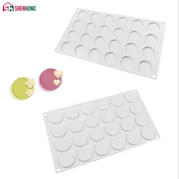 

SHENHONG 24 Holes Round Silicone Cake Decorating Mold For Baking Mould Dessert Mousse bakvormen Pastry Pan Bakewar Tools