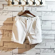 Мужские летние повседневные пляжные шорты свободные спортивные шорты Карго однотонные уличные шорты до колена с карманами мужские брюки шорты с ширинкой на молнии