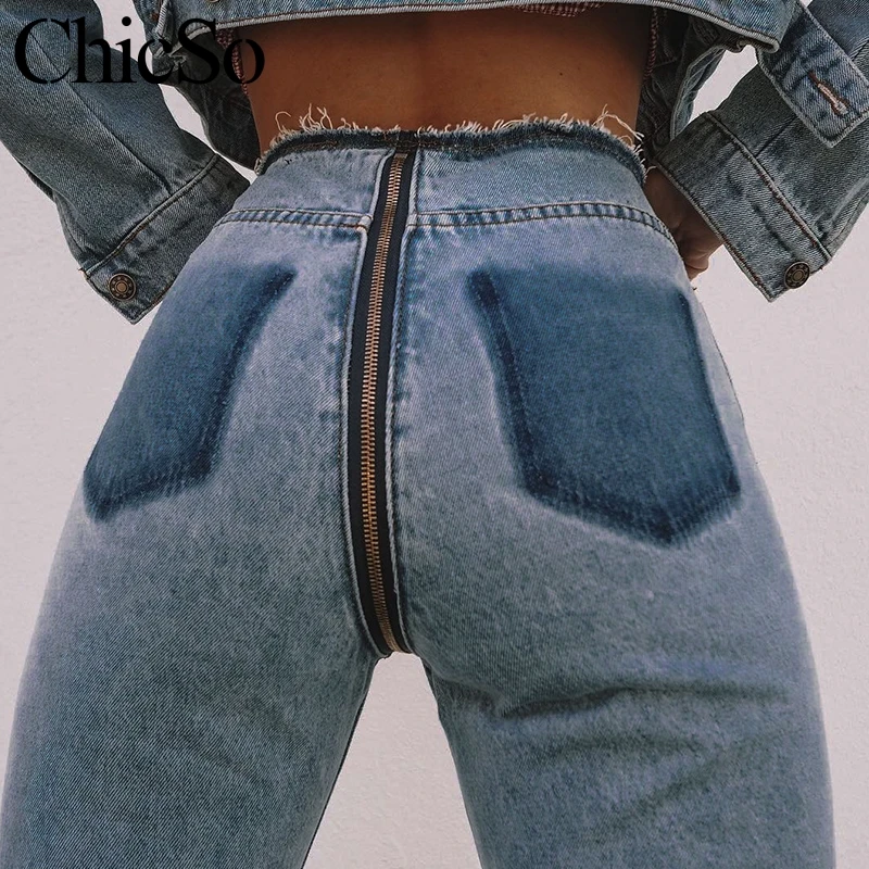 MissyChilli Sexy long back zipper jeans Women ripped high waist jeans denim pants Autumn winter casual streetwear jeans female MissyChilli Sexy long back zipper jeans Women ripped high waist jeans denim pants Autumn winter casual streetwear jeans female