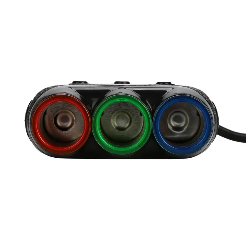 

3 Way Cigarette Lighter Socket Splitter 12V Dual USB Charger Power Adapter Car Dropshipping Mar 16