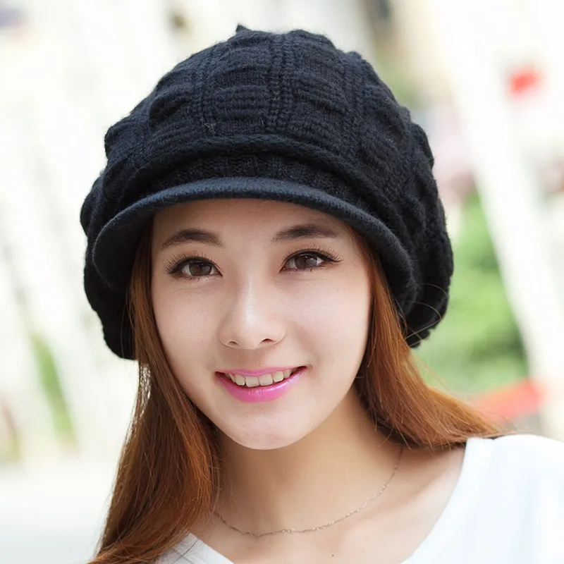 

Autumn and winter pineapple rabbit fur knitted hat Women belt fox ball benn winter knitted hat