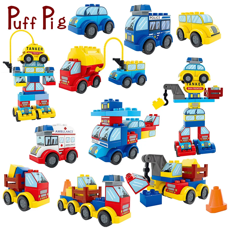 

Engineering Excavator Truck Model Building Blocks Juguetes legorreta duploed City Construction transforme robot Toys For Kids