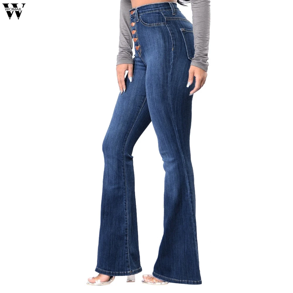 

Womail Women Pants Fashion High Waisted Skinny Denim Jeans Female Full Length Slim Pants Calf Length Trousers Nov6