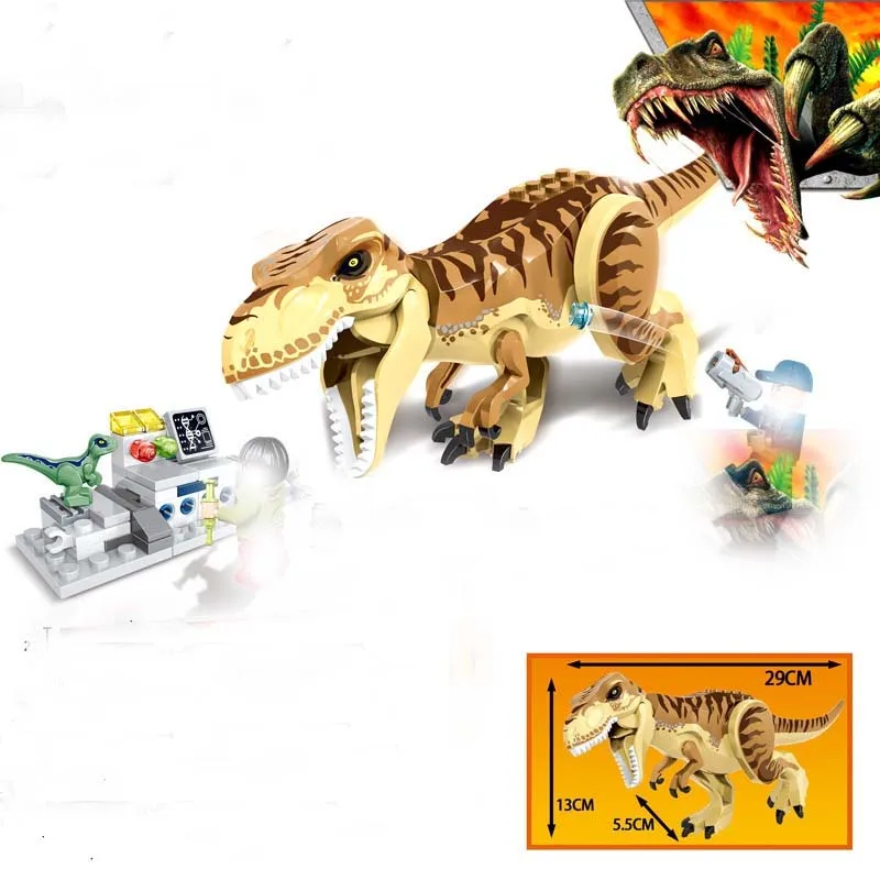 Jurassic Dinosaur world Figures Tyrannosaurs Rex Building Blocks Compatible With Legoings Dinosaur Toys