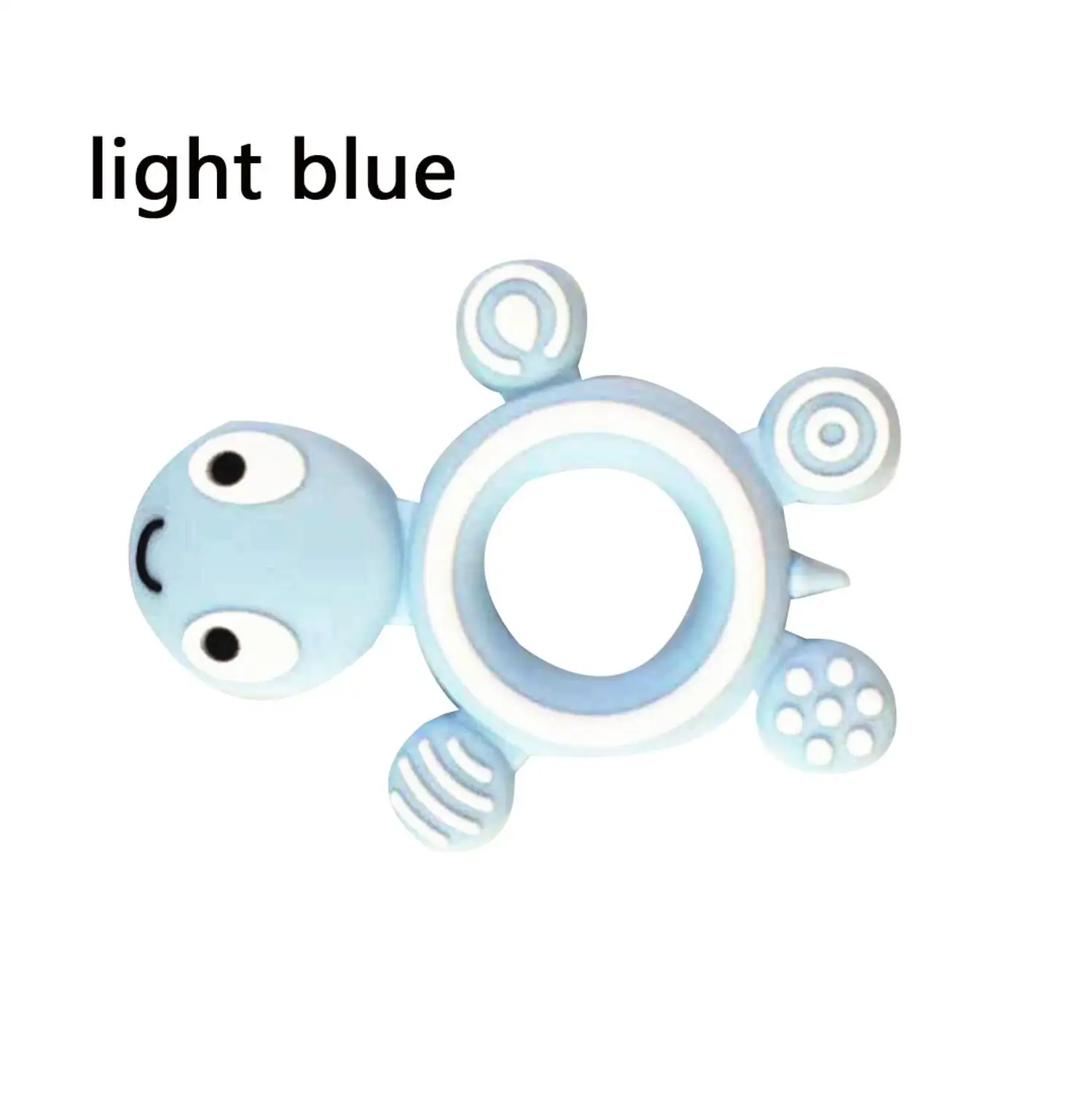 Teethers Baby Molar toy Dental Care Turtle Food Grade Tortoise Silicone Children's Goods Nurse Gift Baby mouth Teether Animal - Цвет: light blue