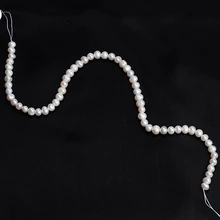 Натуральный 5 нитей круглый пресноводный жемчуг Белый 6-7 мм 15 дюймов DIY ожерелье браслет серьги