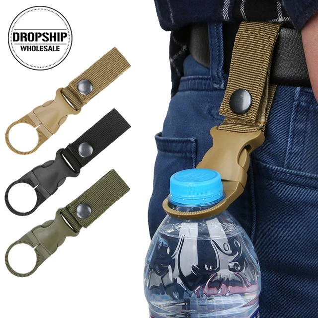 Portable Bottle Hanger Carabiner Climbing Hiking Universal Backpack Belt Hook EDC Quickdraw Bottle Buckle Outdoor Survival Gear