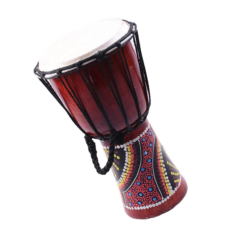 Djembe барабанщик перкуссия 6 дюймов Классическая живопись деревянный Африканский стиль ручной барабан для продажи мембраны с узором