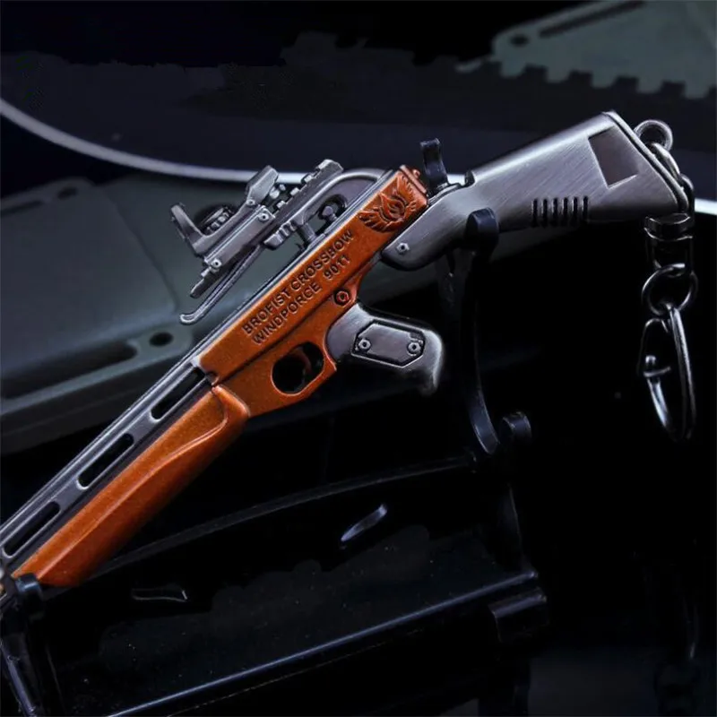 Game PUBG Crossbow Playerunknown Field Battle Cosplay Accessories Alloy Armor Model Key Chain Keych