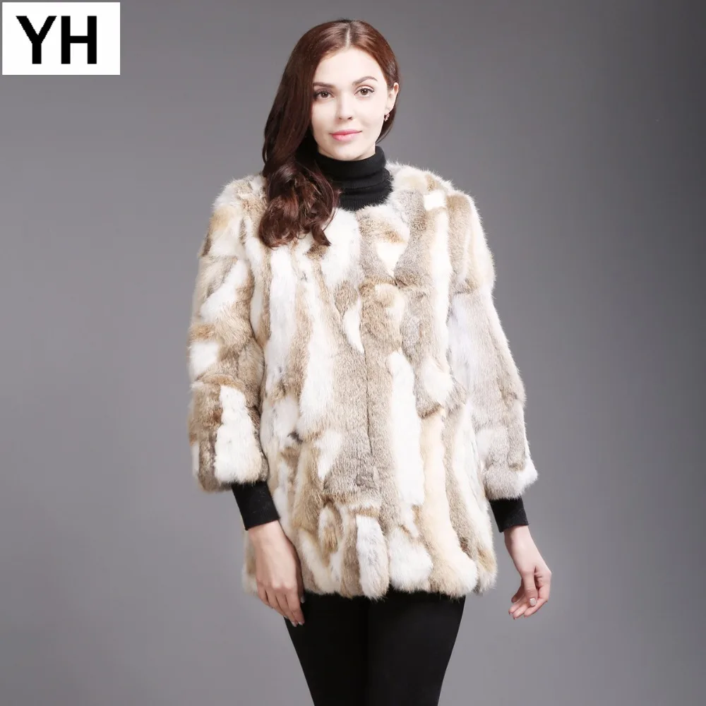 Brand Winter Women Real Rabbit Fur Jacket 2018 New Fashion Warm Soft