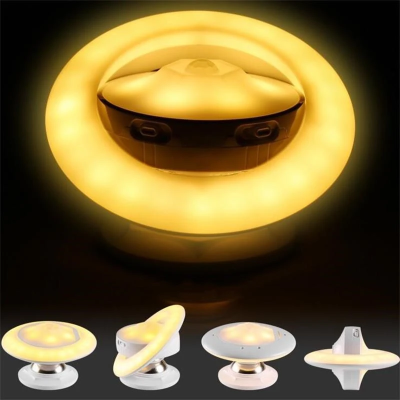  CLAITE 360 Degree Rotating Rechargeable LED Night Light Security Wall Lamp Infrared Sensor Light fo - 33015413624