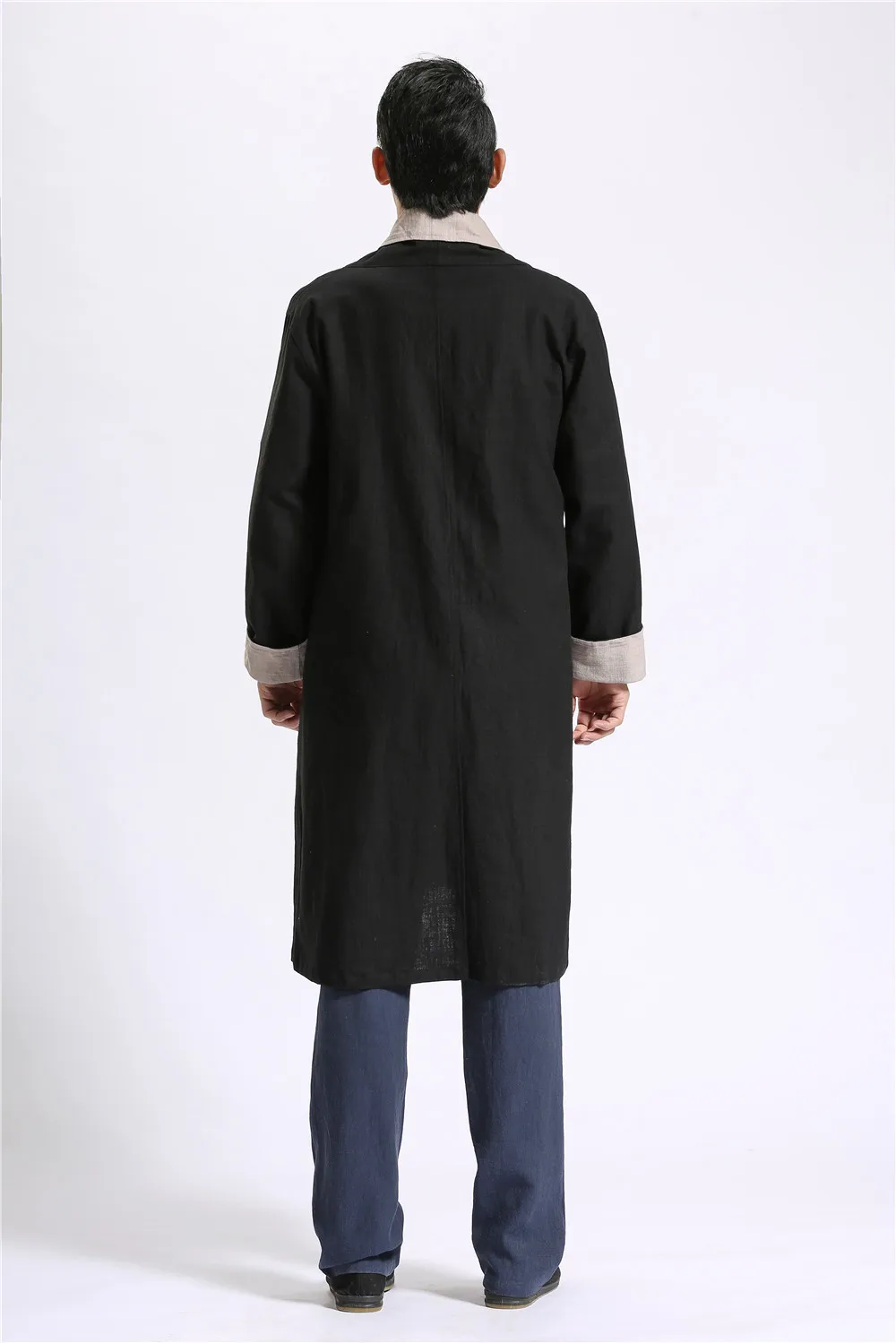 Китайский стиль чистый льняной ветряной плащ mianyiwaitao куртка пальто Реверсивный Тренч Мужское пальто Плюс Размер 6 цветов