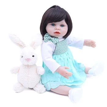 

19"45cm full silicone reborn baby girl dolls toys bebes reborn menina boneca can bathe real newborn baby doll gift for child