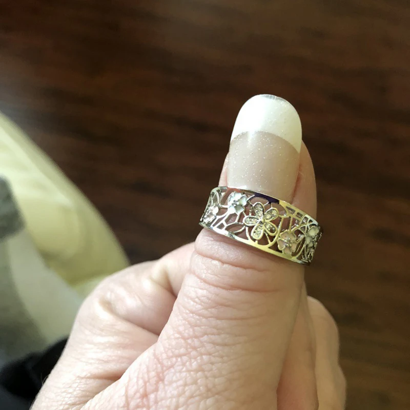 CUTEECO Серебряный цветок маргаритки Бесконечная любовь проложить палец брендовые кольца для женщин подарок на помолвку или на свадьбу ювелирные изделия