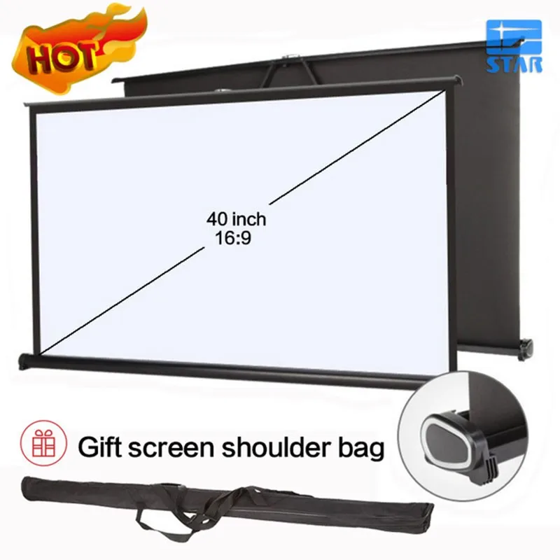 Owlenz TSH40 40 Inch 169 Portable Aluminum Stand Mini Table Projector Screen Free Shipping