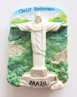 3D Смола магнит на холодильник Чили Пасхальный остров, Мексика Chichen Itza, Перу Machu Picchu, Бразилия Христос Redeemer сувенир