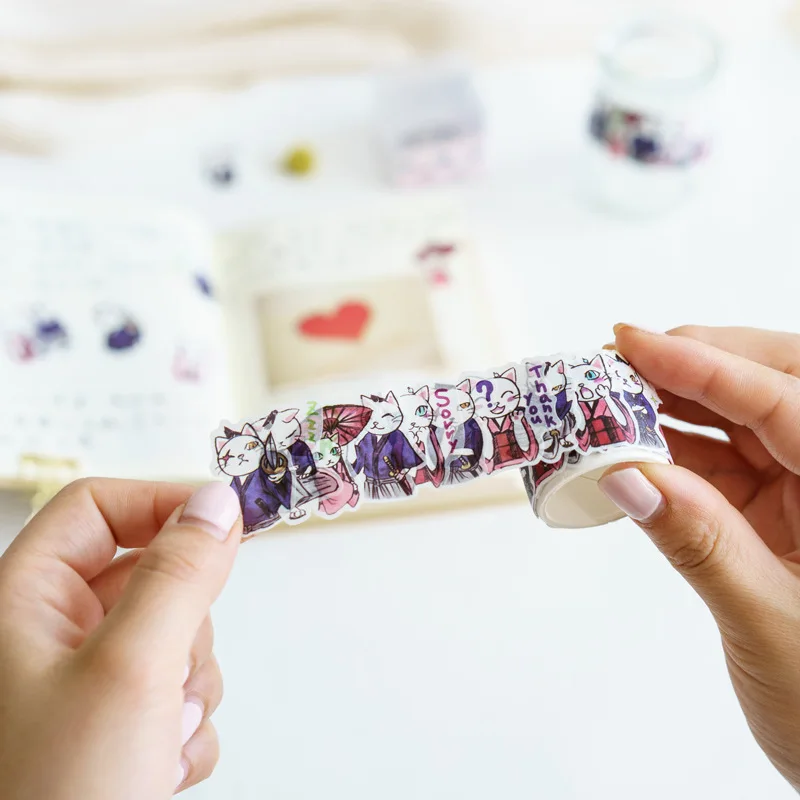 Animals Cartoon Cat Ninja Washi Tape Set DIY Office Scrapbooking Decorative Stickers Japanese Stationery Masking Adhesive Tapes Animals Cartoon Cat Ninja Washi Tape Set DIY Office Scrapbooking Decorative Stickers Japanese Stationery Masking Adhesive Tapes