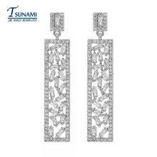 Роскошные Модные прямоугольные AAA циркониевые серьги это лучшее украшение-гвоздик для женщин друзей во всех случаях ER-153