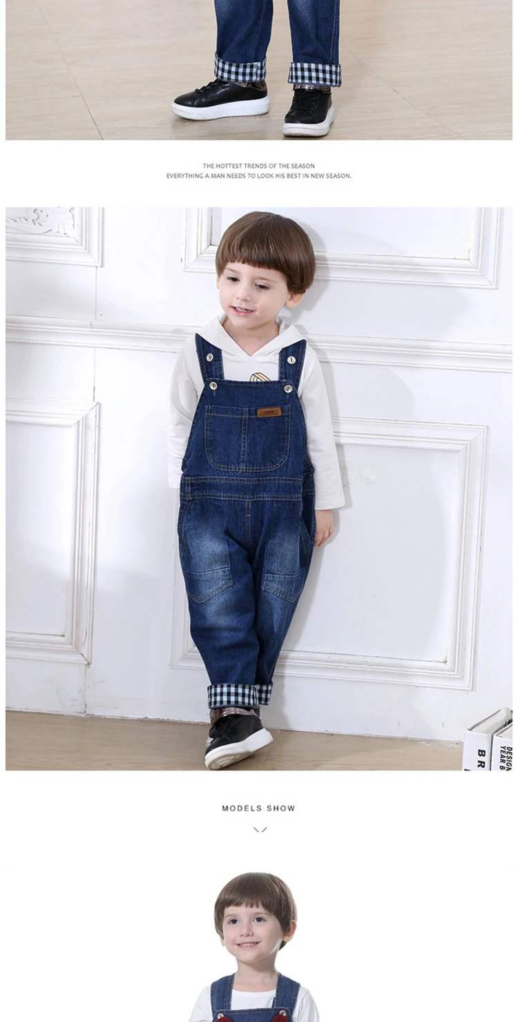 Infant Rompers baby pants denim overalls children spring braces Kids bebe pants boys girls trousers for toddler longs jeans (5)