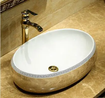 

European ceramic art stage washbasin household toilet hand wash oval wash basins