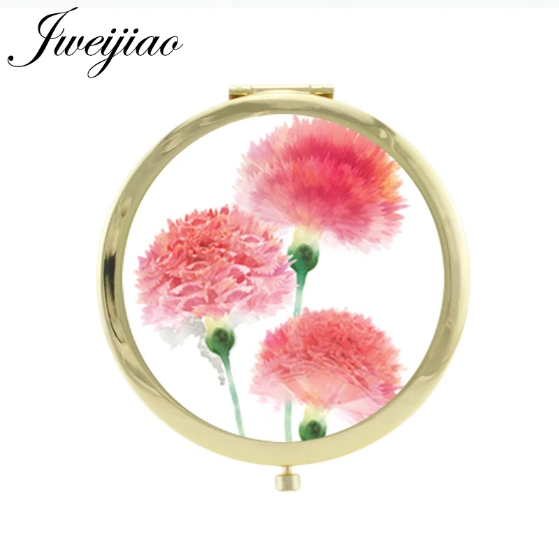 JWEIJIAO китайский розовый цветок пиона печать фото зеркало Шарм модные средства для красоты аксессуары компактное зеркало KL50 - Цвет: KL61