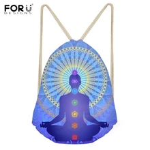 FORUDESIGNS/индийские Chakras женские мешки с кулиской, повседневные, большие рюкзаки для хранения для девочек, мягкие пляжные сумки, мешок