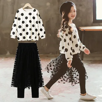 

dot spring girls clothing sets size 8 teenage girls clothing 12 years teenage girls new arrival 2019 kids long sleeve top pant