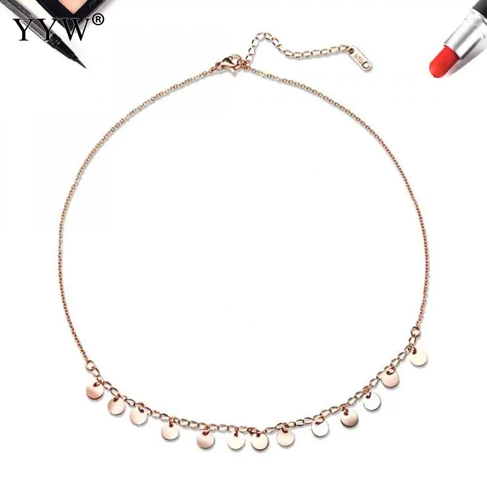 Simple Round Sequins Necklace Jewelry for Women Dress Clothes Collocation Choker Statements 2018 | Украшения и аксессуары