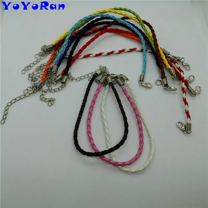 

1 Piece knitting leather color bracelets for woman black white red pink yellow green brown knitted PU leather bracelet jewelry