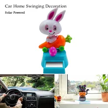 1 шт милый кролик белый усиленный солнечной энергией Танцы размахивая Танцующая игрушка автомобиль подоконник дома кукла авто интерьера