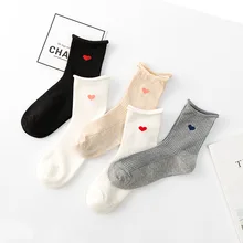 Amazon Взрывная распродажа, новые женские удобные носки из хлопка, в полоску, крученые, любящие носки для девочек, детские носки для колледжа