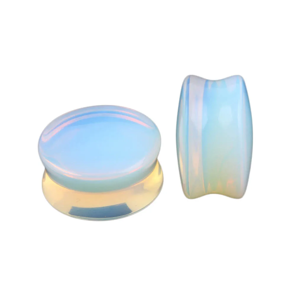 

6-16mm Opal Stone Ear Stretchers Plugs and Tunnels With O-Ring Ear Plug Piercing Tunnels In The Ears Single Flare Ear Gauges Kit