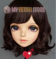 Miao-10) женские милые девушки смолы половина головы кигуруми BJD маска косплей японского аниме ролевая маска Лолиты кроссдресс кукольная маска - Цвет: Standard makeup