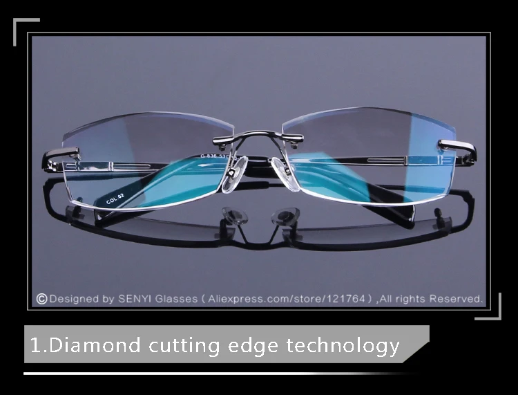 Современный стиль, безрамные очки для чтения, мужские Алмазные очки для дальнозоркости, дальнозоркости, HD линзы, антибликовые очки